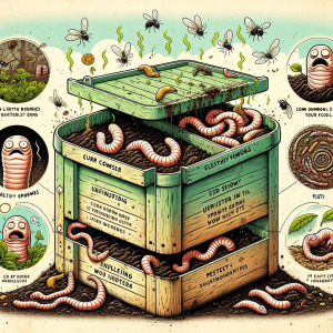 The image above provides an illustrative guide to troubleshooting common issues in vermicomposting, such as odors, pests, and worm health.